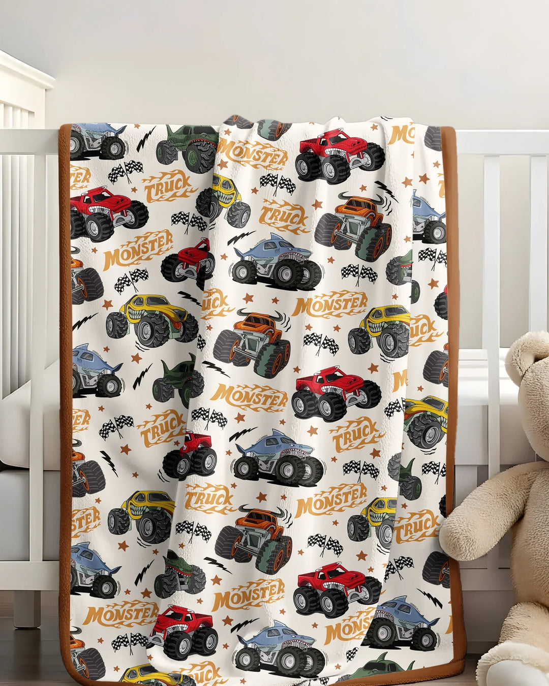 Vroom Vroom Monster Truck Bamboo Blanket