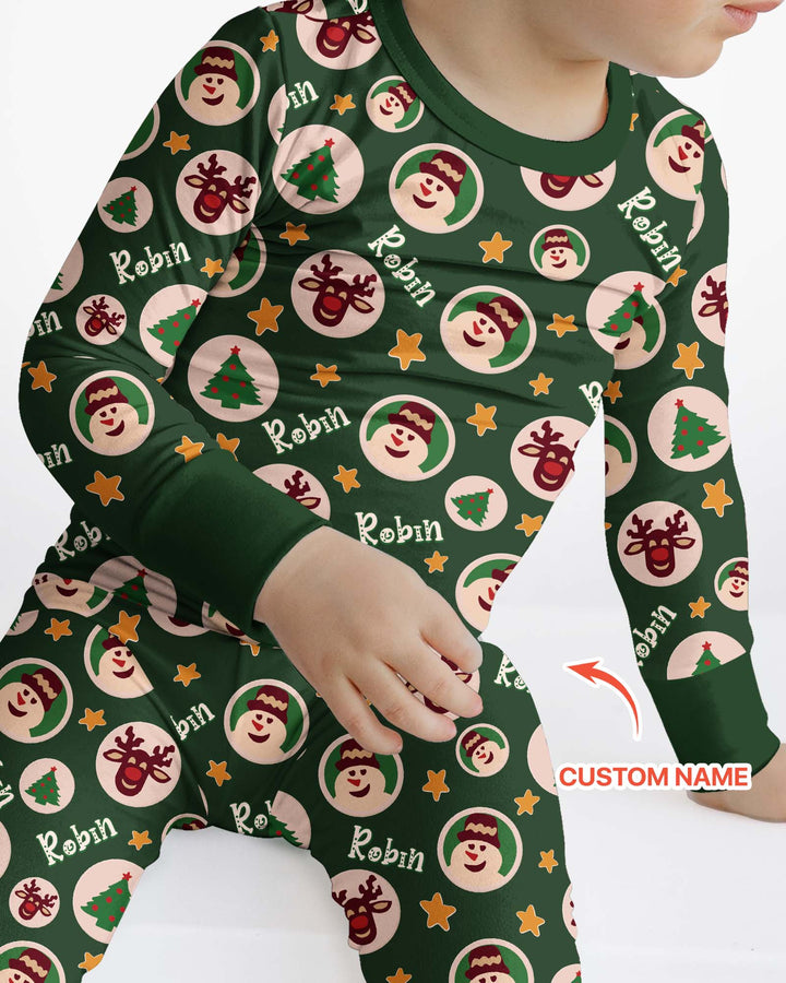 Christmas Dinner Bamboo Two Piece Long Sleeve Pajama Set