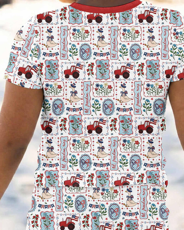 Zweiteiliges, kurzärmliges Pyjama-Set mit Marienkäfern