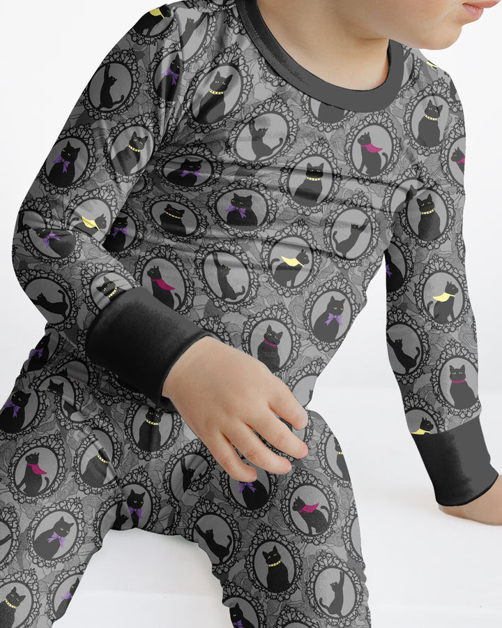 Midnight Cat Parade Bamboo Two Piece Long Sleeve Pajama Set