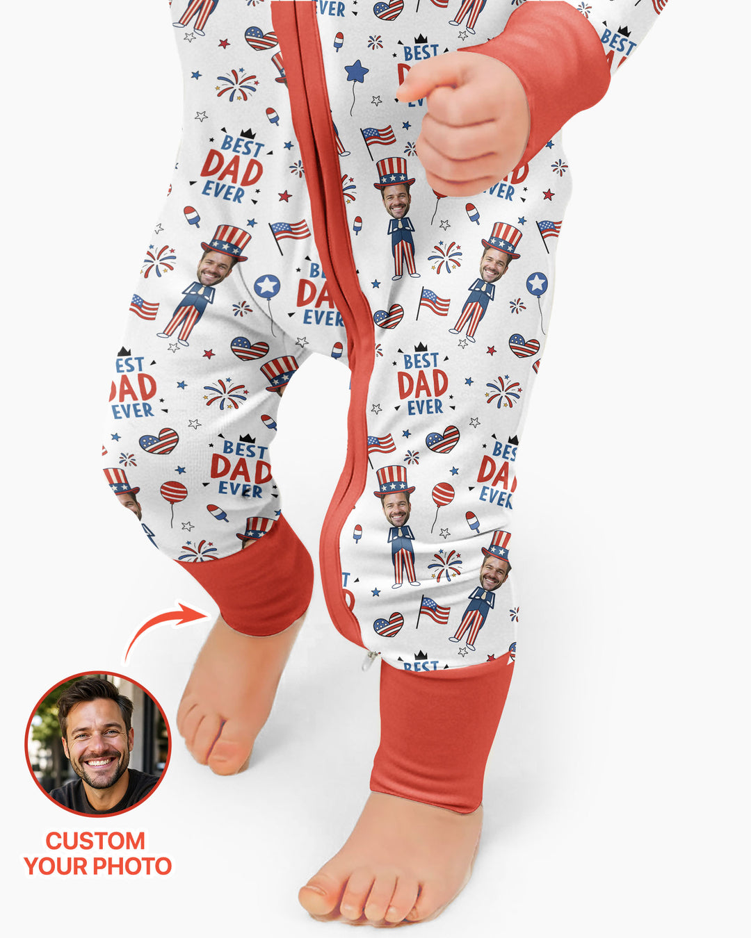 Gerippte Babykleidung mit individuellem Foto - Weich &amp; Skizzenhaft
