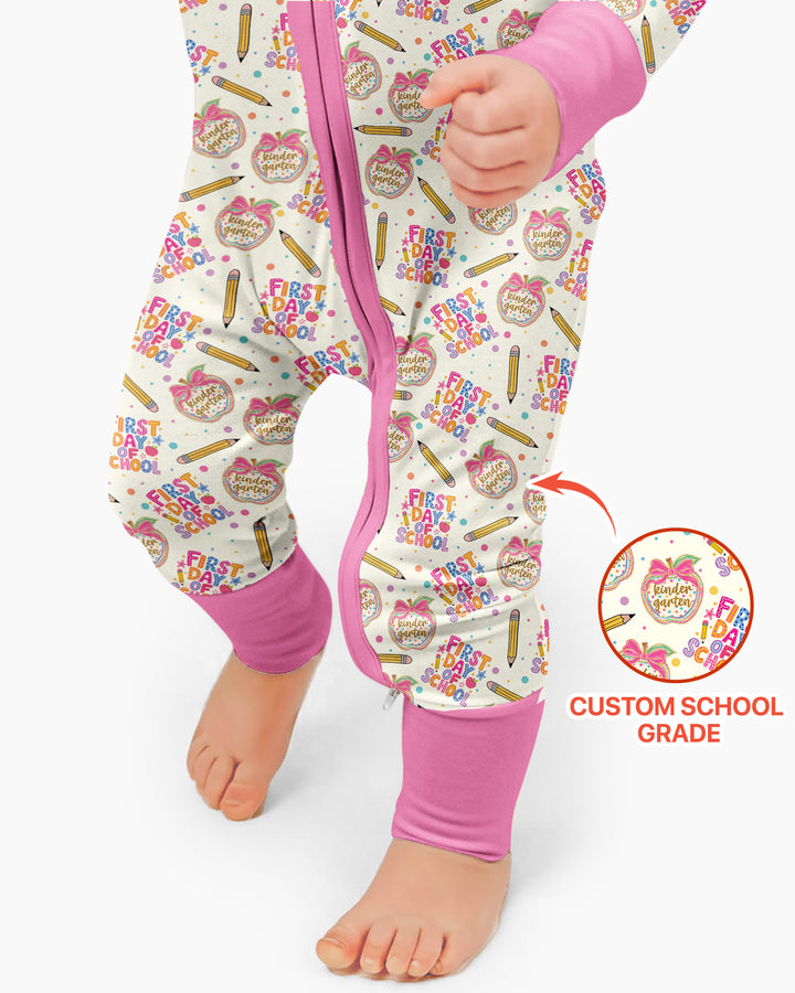 Custom School Grade First Day Cutie Bamboo Convertible Zippy