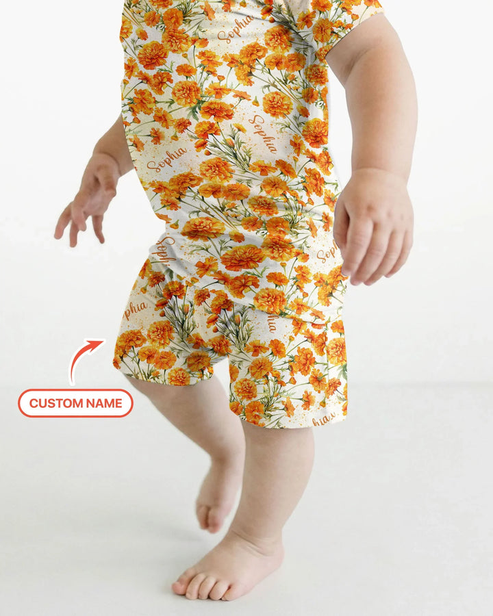 Zweiteiliges Pyjama-Set mit kurzen Ärmeln und Shorts im Sommer-Design