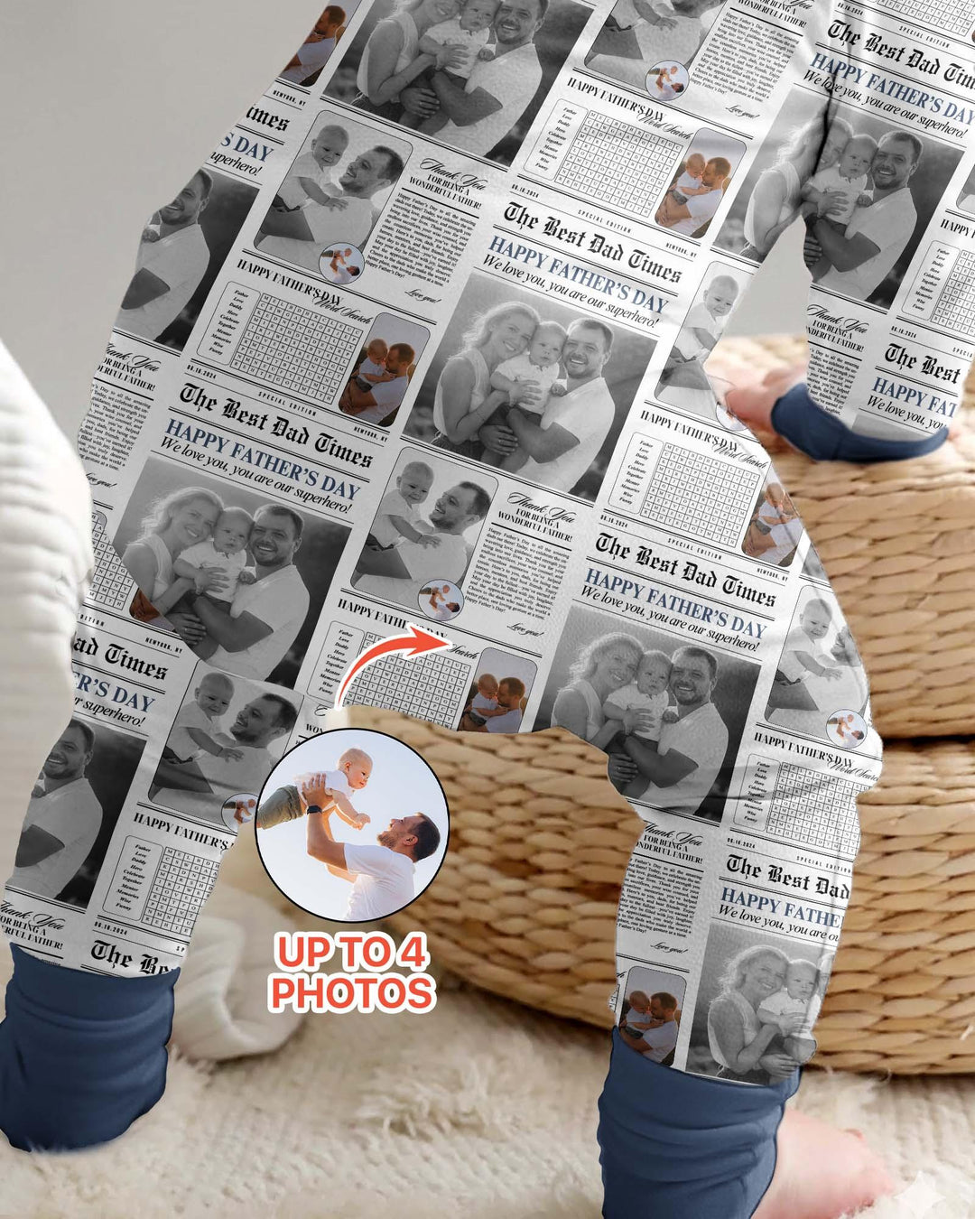 Gerippte Babykleidung mit individuellem Foto - Weich &amp; Skizzenhaft