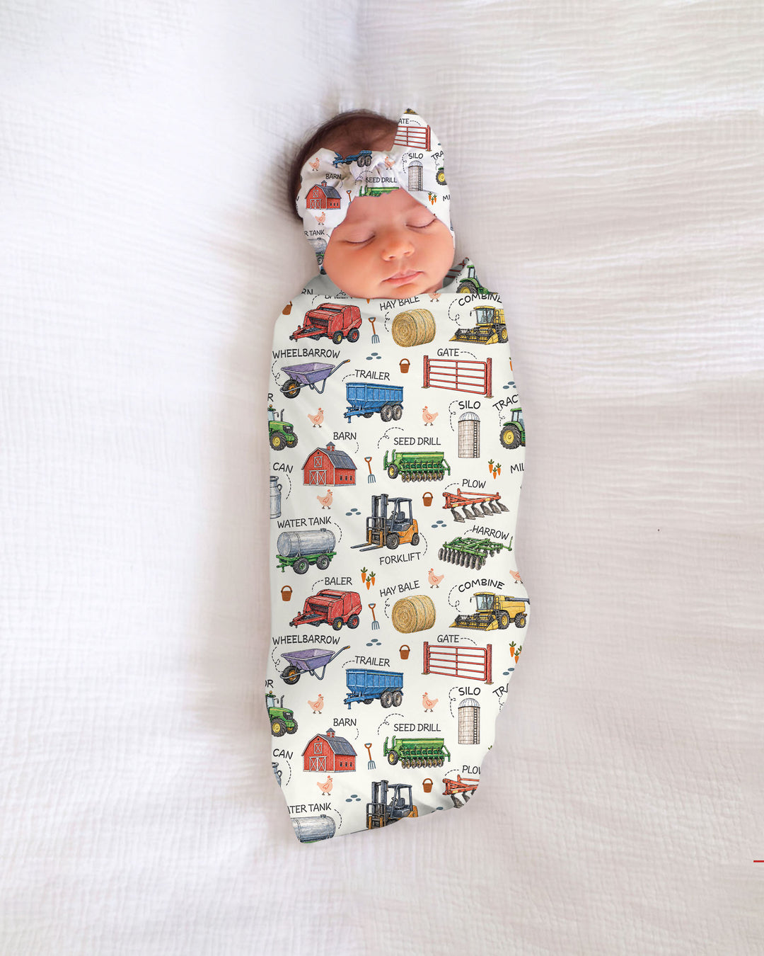 Little Farmer Bamboo Swaddle Blanket