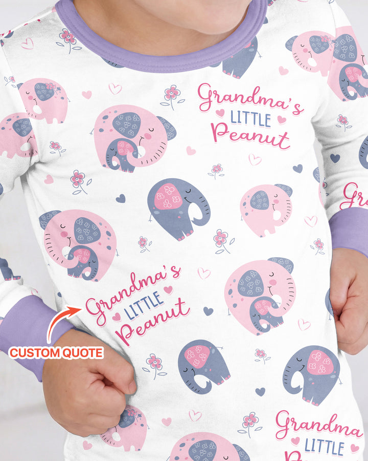 Little Peanut Baby Elephant Bamboo Two Piece Long Sleeve Pajama Set
