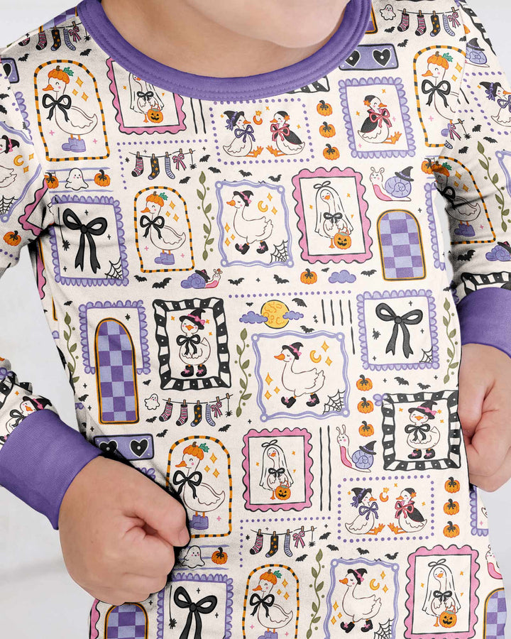 Just a Goose Halloween Bamboo Two Piece Long Sleeve Pajama Set