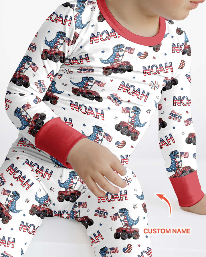 Zweiteiliges Langarm-Pyjama-Set mit Sommerfrüchten