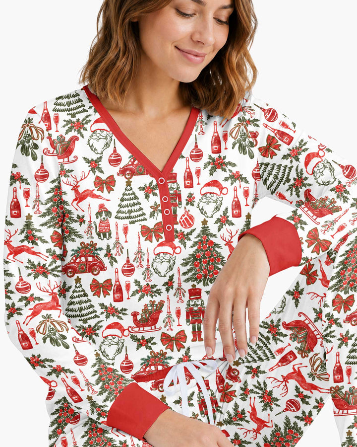 A Very Vintage Christmas Bamboo Women Pajama Set