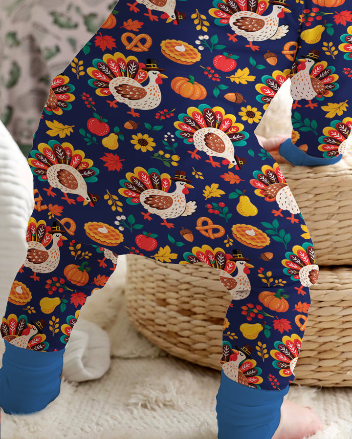 Festive Turkey Fall Harvest Bamboo Convertible Zippy