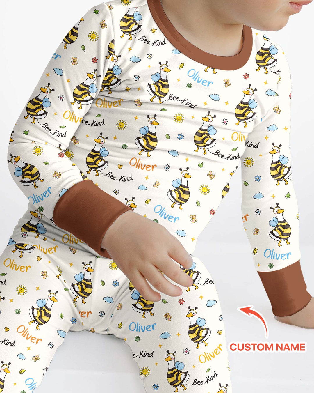Zweiteiliges Langarm-Pyjama-Set mit Sommerfrüchten