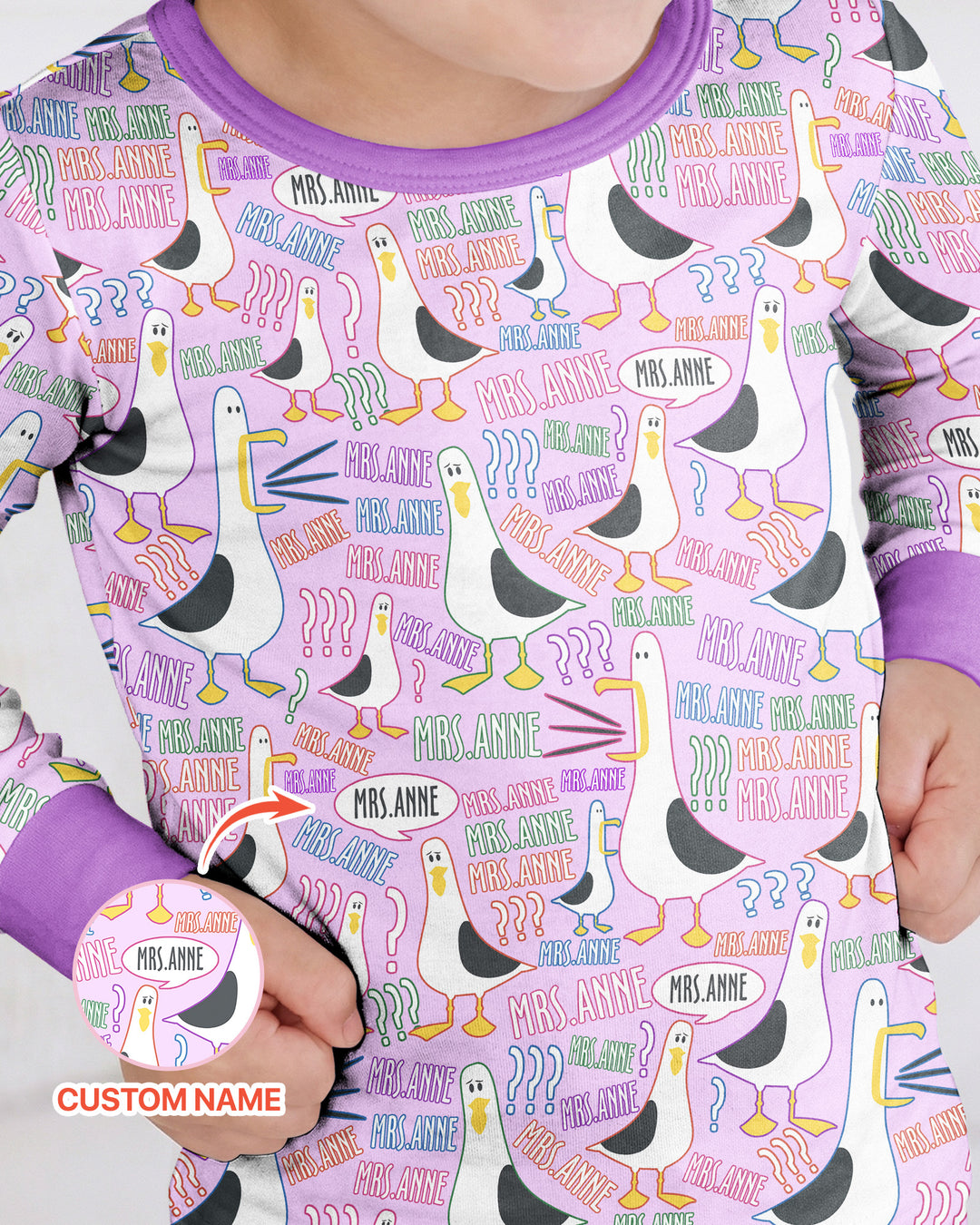 Teacher Teacher Teacher Funny Seagull Bamboo Two Piece Long Sleeve Pajama Set