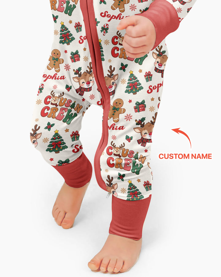 Personalized Christmas Cousin Crew Bamboo Convertible Zippy