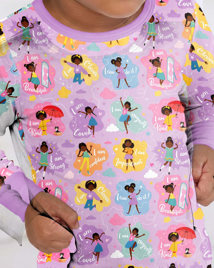 Zweiteiliges Langarm-Pyjama-Set mit Sommerfrüchten