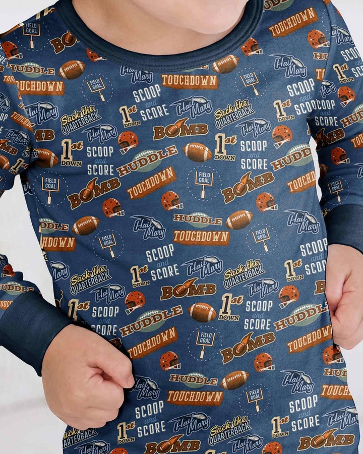 Football Lingo Bamboo Two Piece Long Sleeve Pajama Set