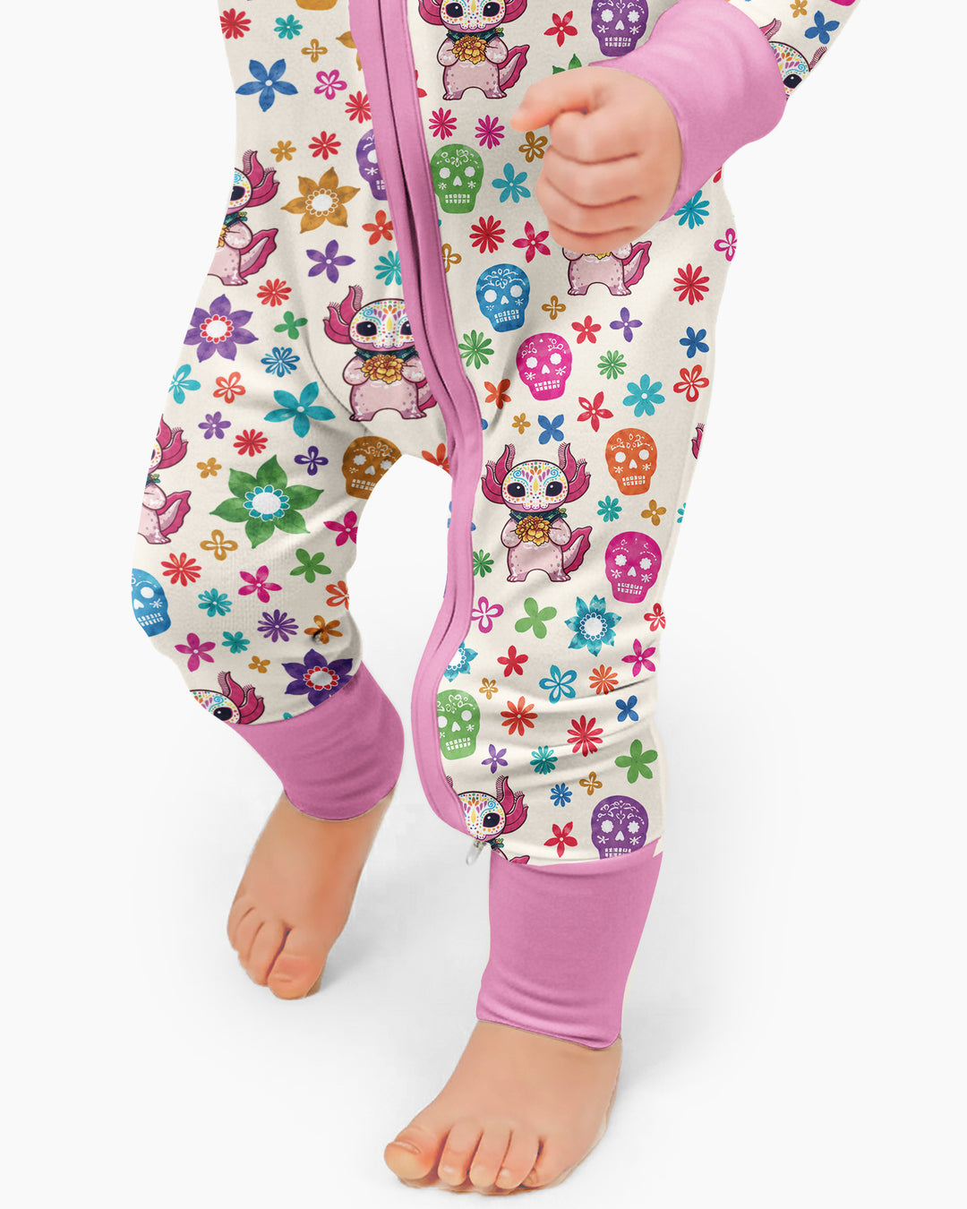 Sugar Skull Axolotl  Bamboo Convertible Zippy