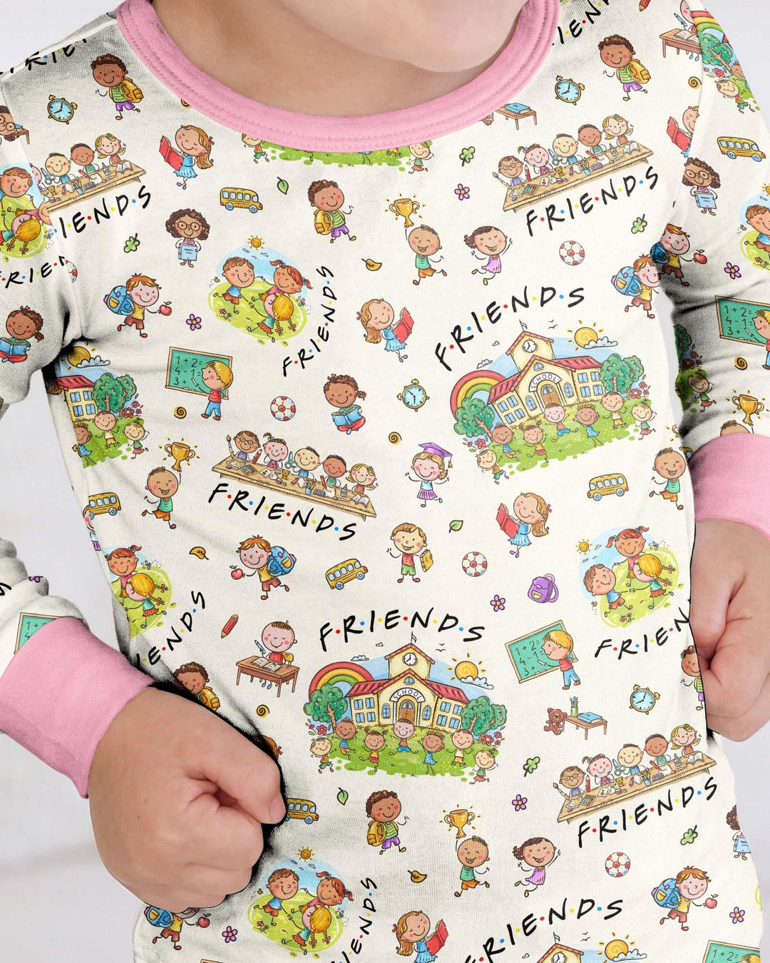 Zweiteiliges Langarm-Pyjama-Set mit Sommerfrüchten