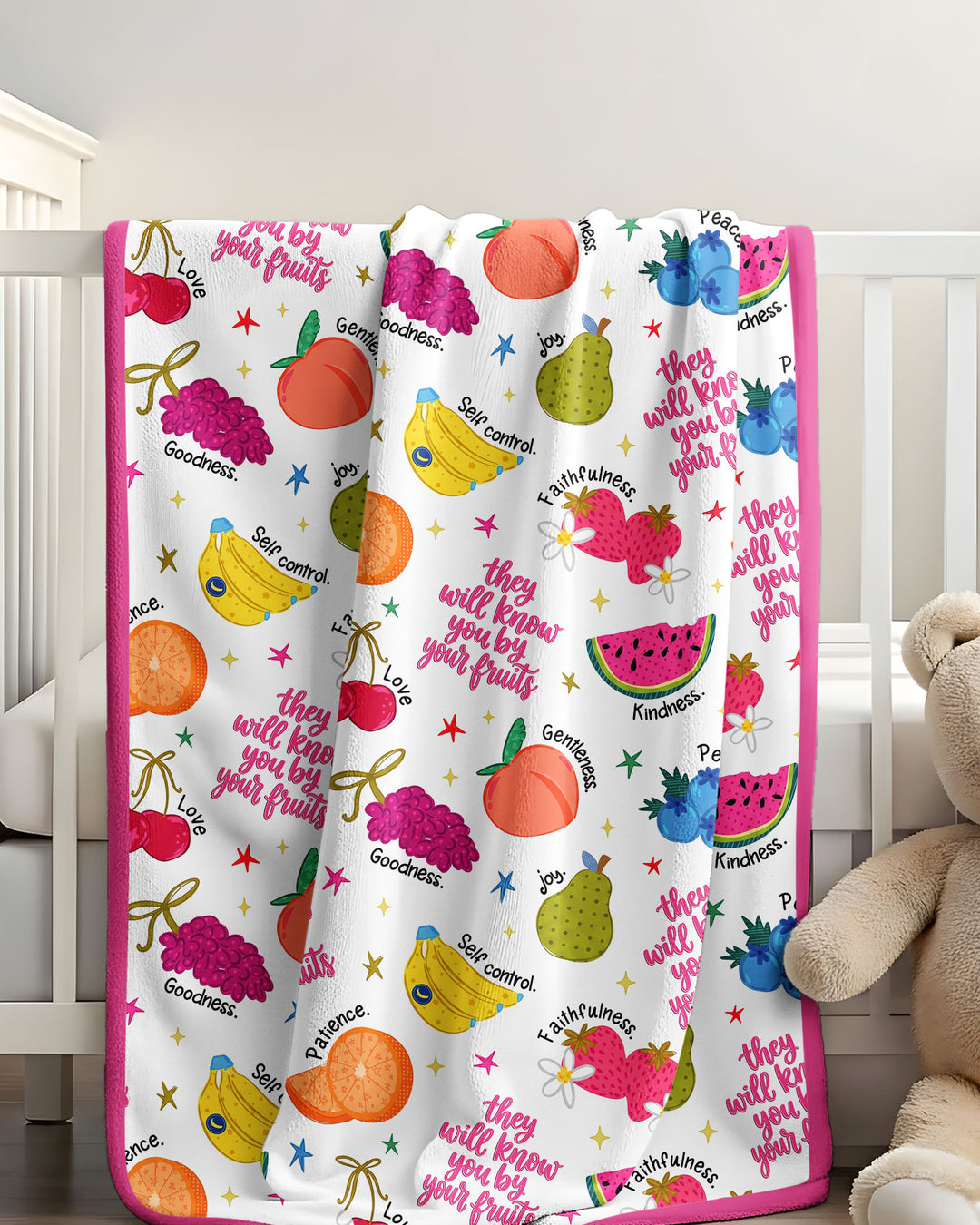 They Will Know You By Your Fruits Bamboo Blanket