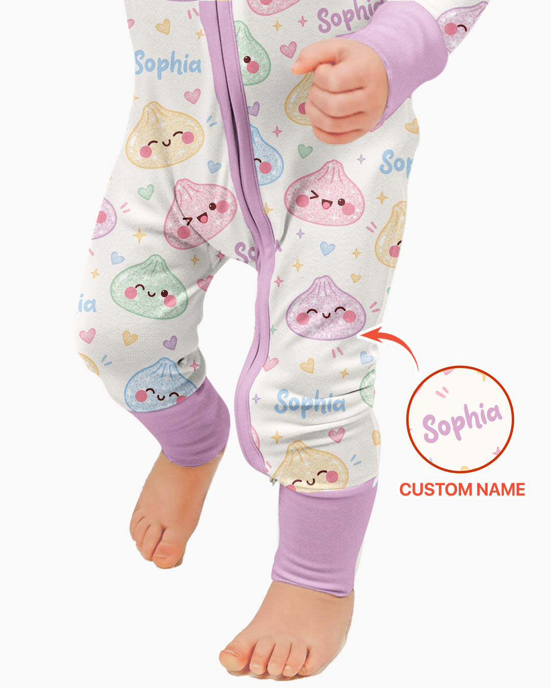 Cute Pastel Dumpling Kawaii Food Bamboo Convertible Zippy