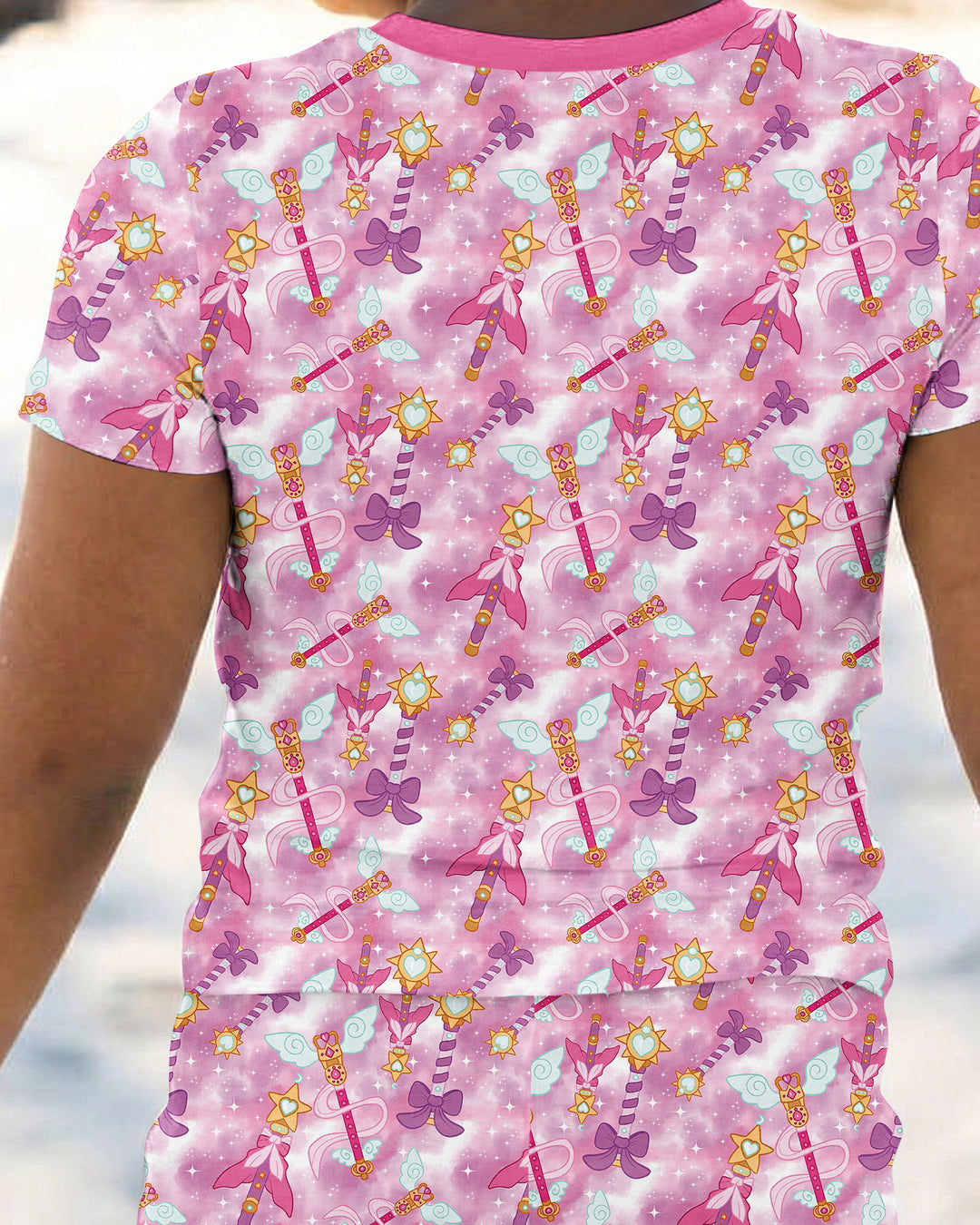 Kawaii Magical Girl Wand Bamboo Two Piece Short Sleeve Pajama Set