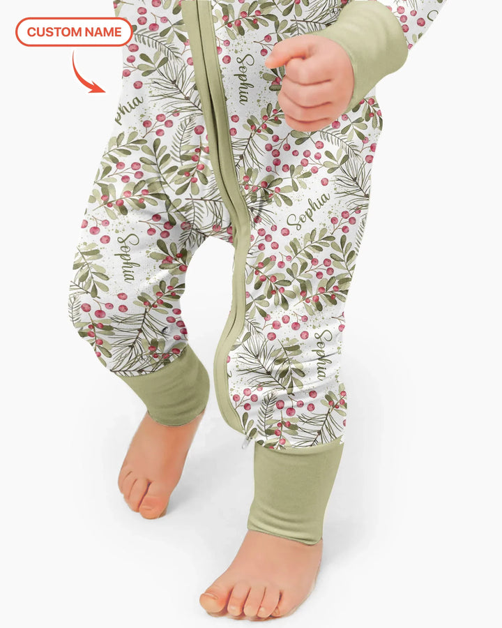 Custom Name Birth Month Flowers Bamboo Convertible Zippy