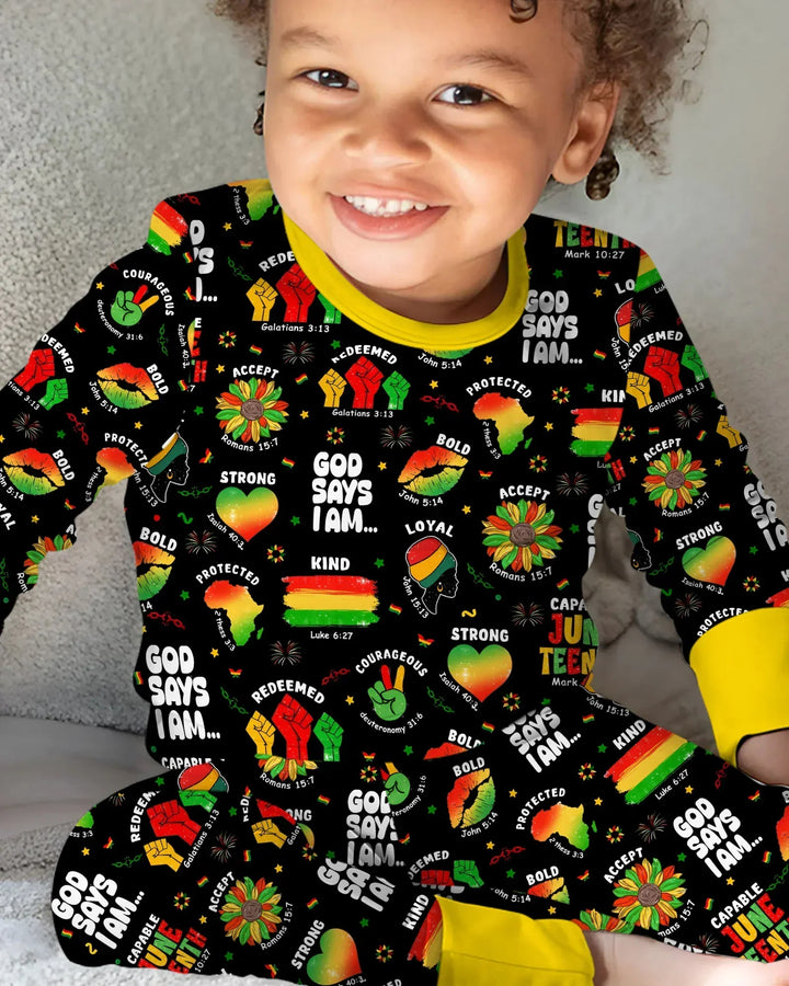 Zweiteiliges Langarm-Pyjama-Set mit Sommerfrüchten