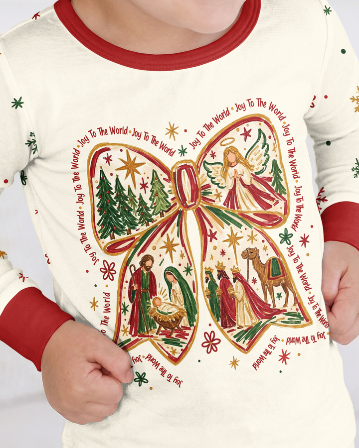 Joy To The World  Bamboo Two Piece Long Sleeve Pajama Set