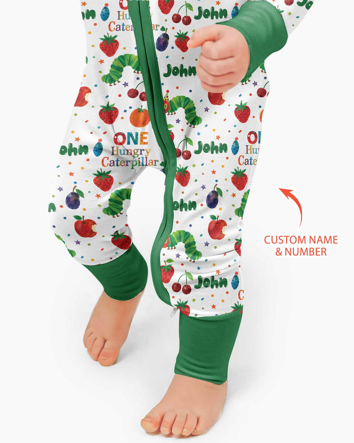 Custom Name And Age Hungry Caterpillar Bamboo Convertible Zippy