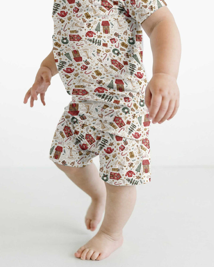 Magical Christmas Story Bamboo Two Piece Short Sleeve Shorts Pajama Set