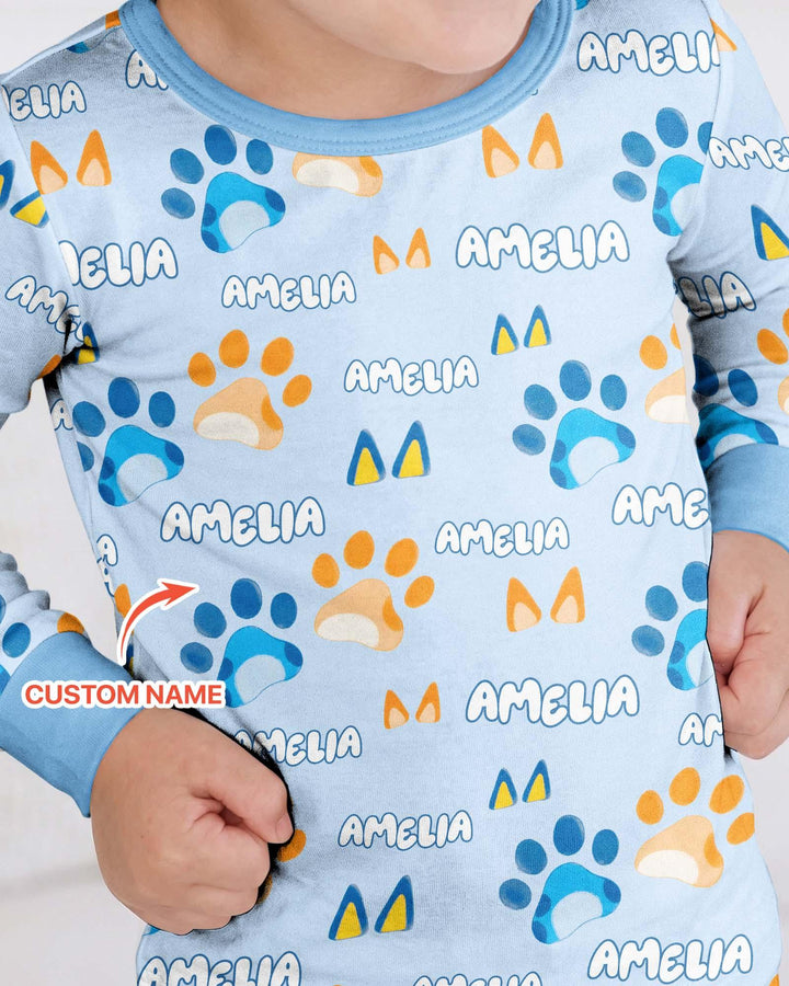 Zweiteiliges Langarm-Pyjama-Set mit Sommerfrüchten