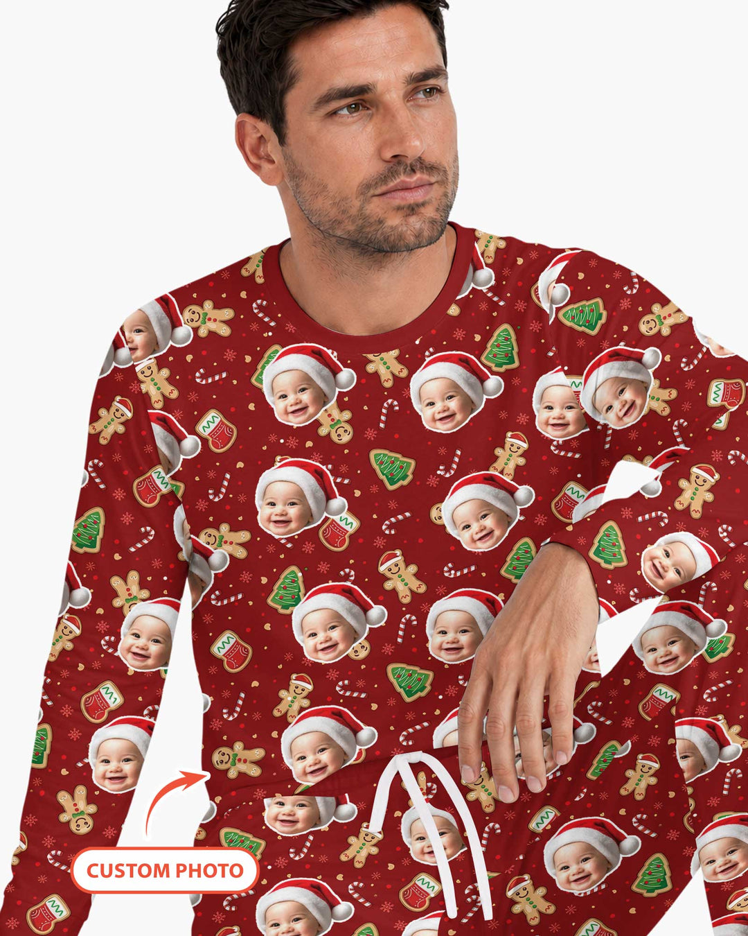 Custom Photo Funny Family Bamboo Men's Pajama Set