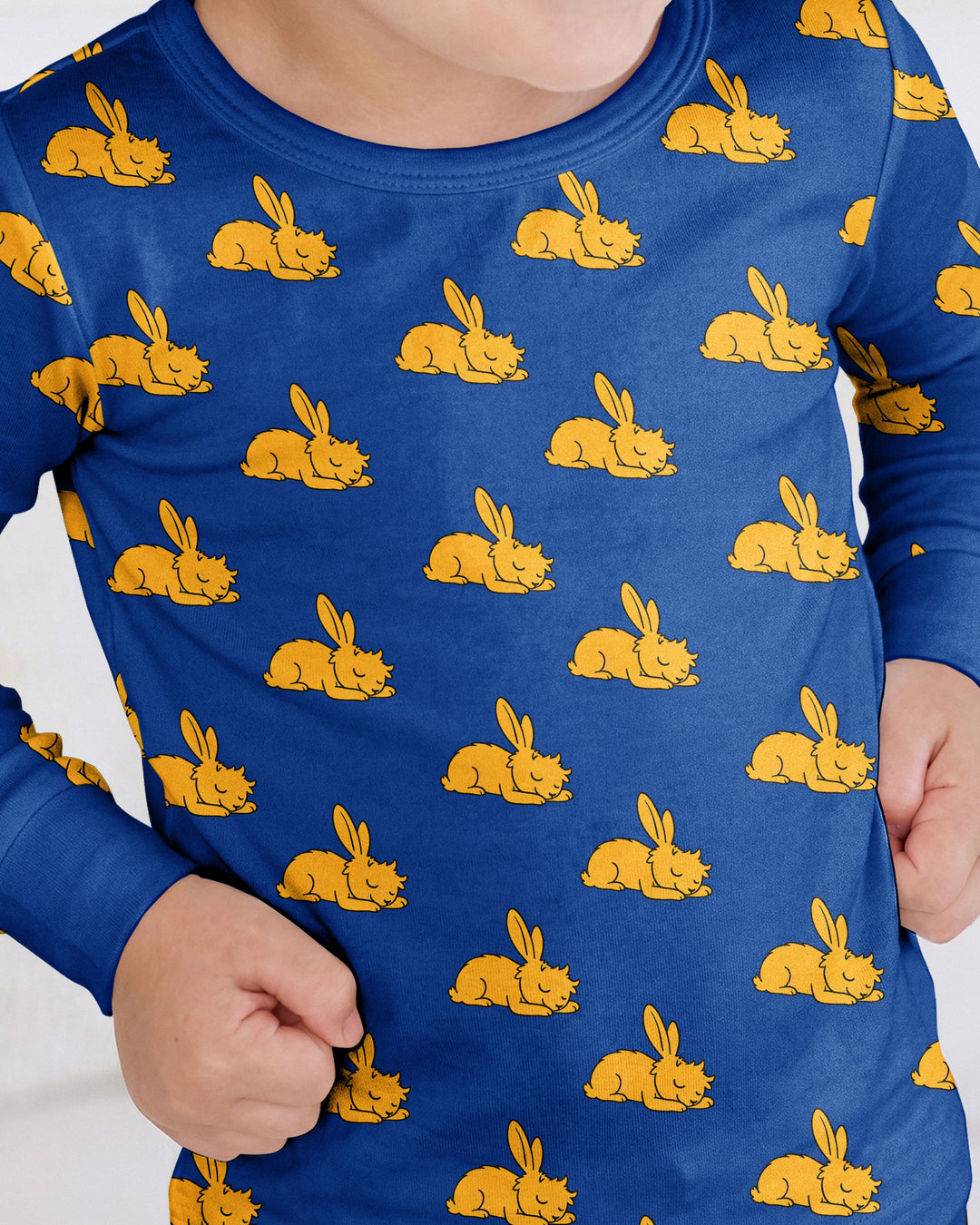 Sleepy Golden Bunnies Bamboo Two Piece Long Sleeve Pajama Set