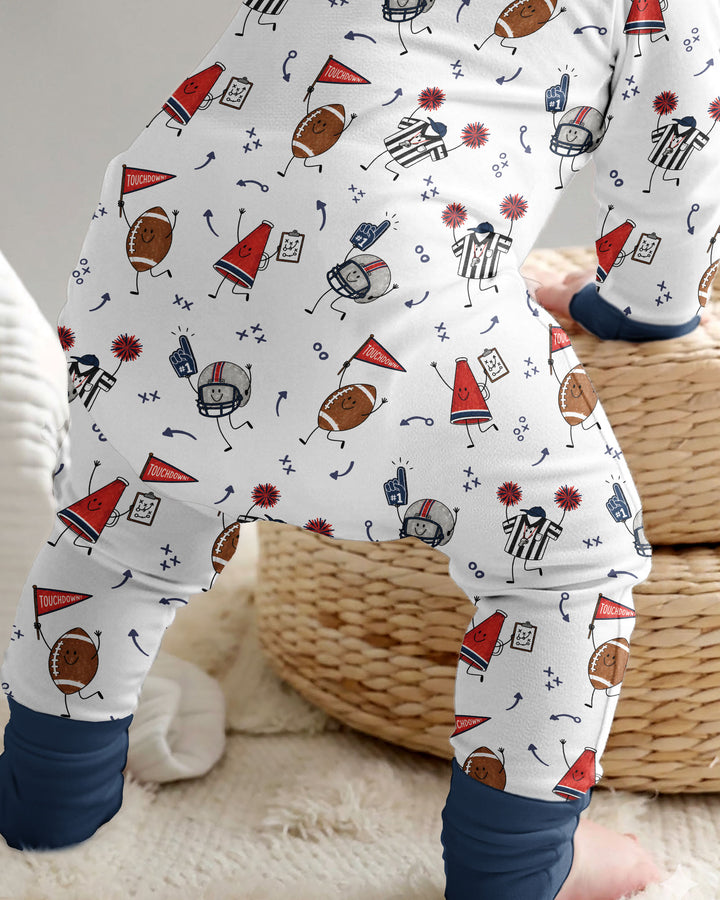Happy Football Doodles Bamboo Convertible Zippy