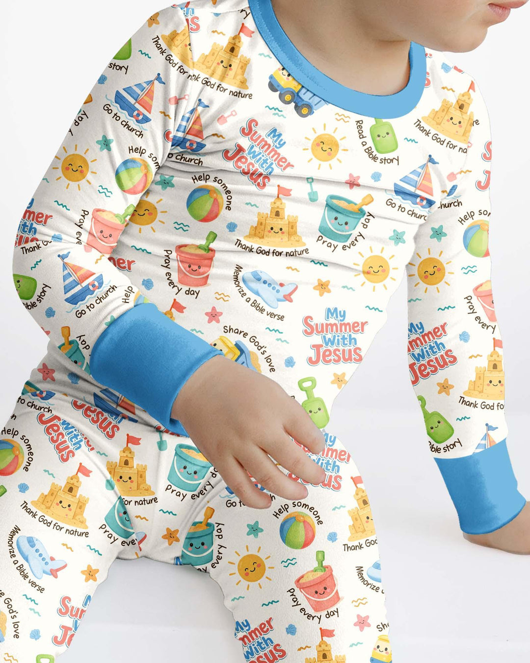 Zweiteiliges Langarm-Pyjama-Set mit Sommerfrüchten