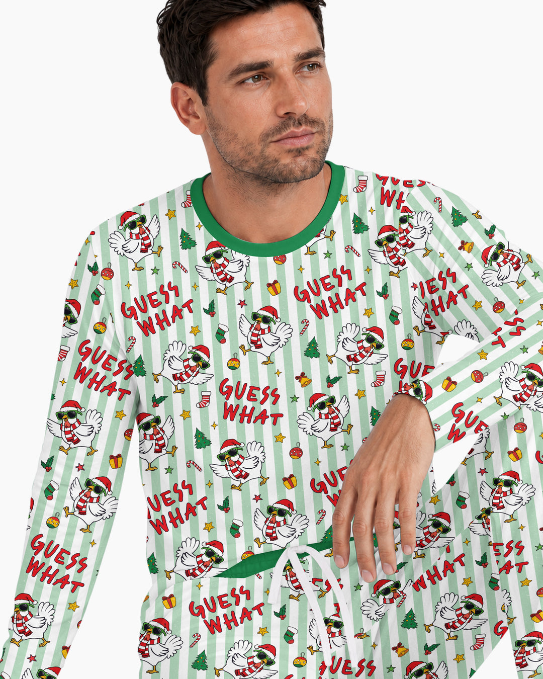 Guess What Chicken Butt Christmas Bamboo Men's Pajama Set