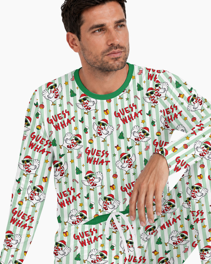 Guess What Chicken Butt Christmas Bamboo Men's Pajama Set