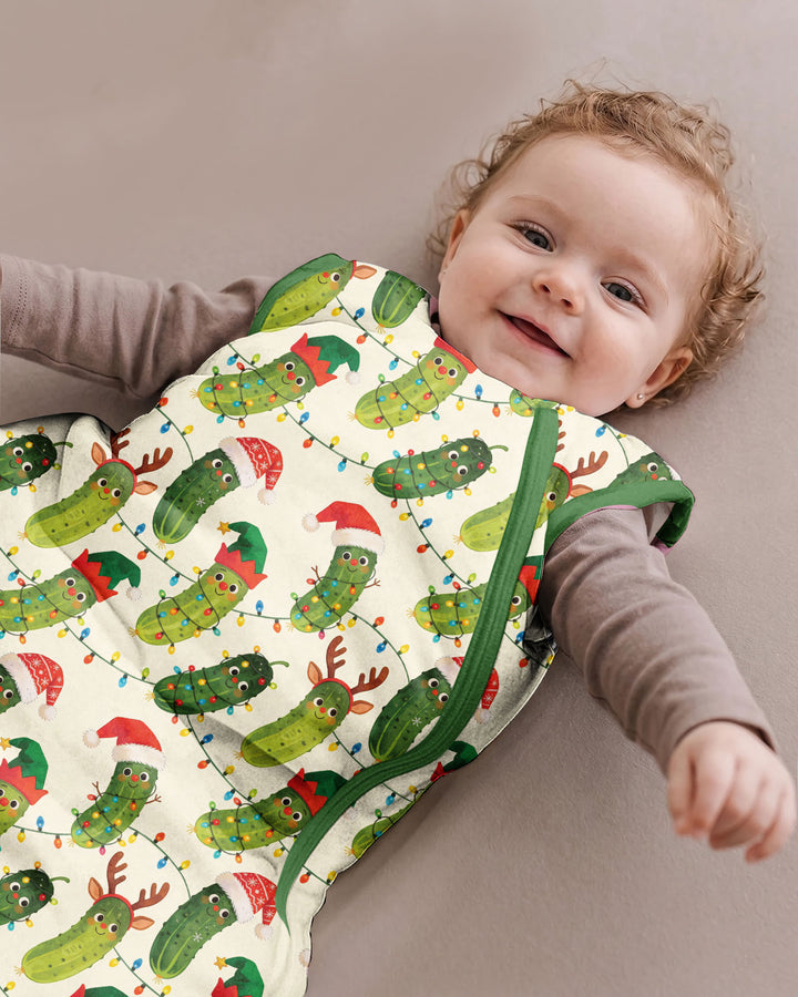 Cheerful Christmas Pickle Bamboo Sleep Bag