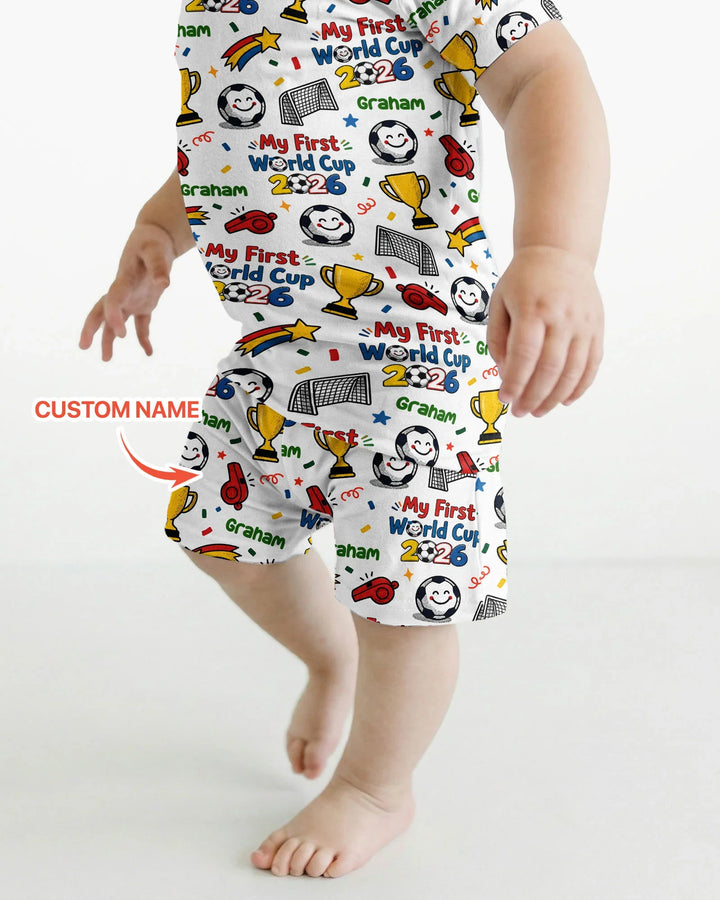 Zweiteiliges Pyjama-Set mit kurzen Ärmeln und Shorts im Sommer-Design