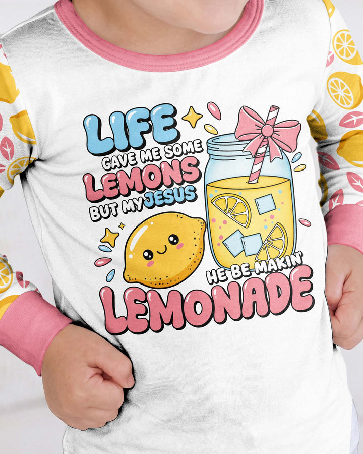 Inspired Life Gave Me Lemons Bamboo Two Piece Long Sleeve Pajama Set