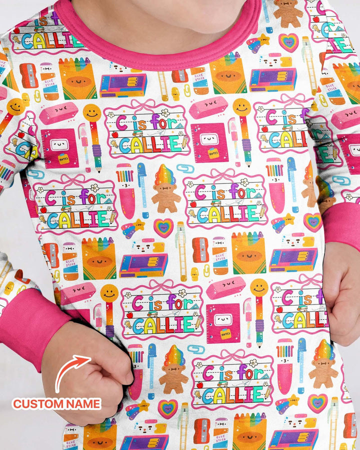 Zweiteiliges Langarm-Pyjama-Set mit Sommerfrüchten