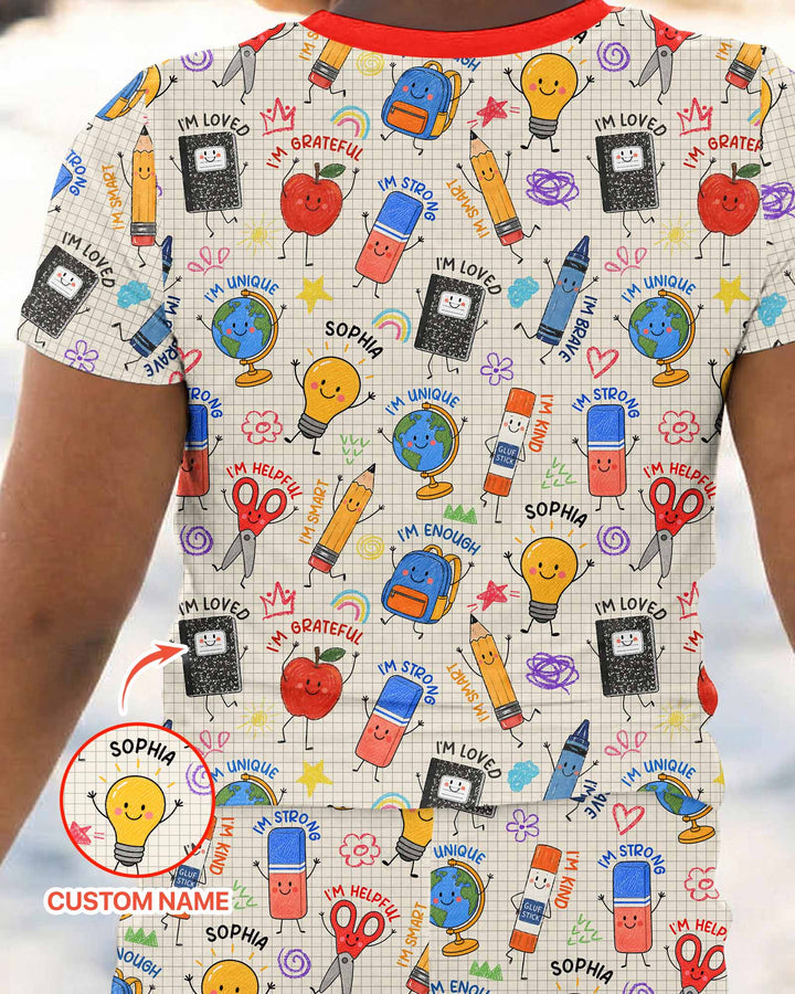 Zweiteiliges, kurzärmliges Pyjama-Set mit Marienkäfern