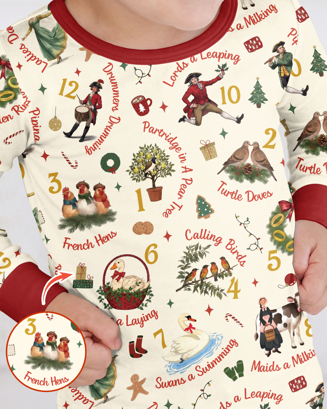 12 Days of Christmas Bamboo Two Piece Long Sleeve Pajama Set