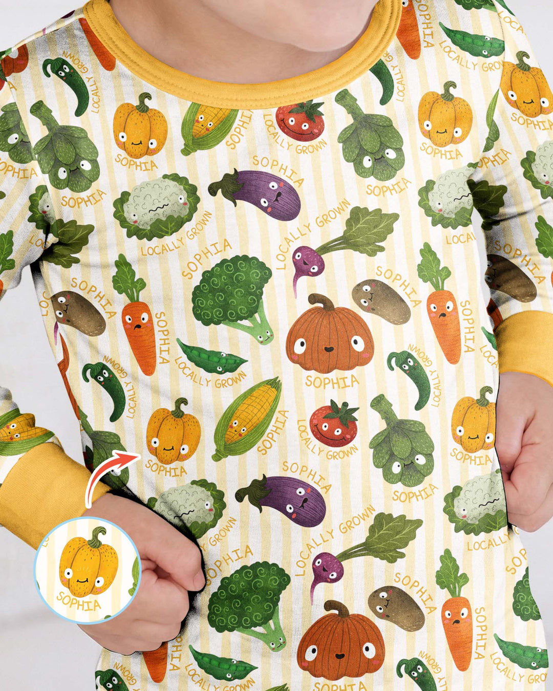 Zweiteiliges Langarm-Pyjama-Set mit Sommerfrüchten