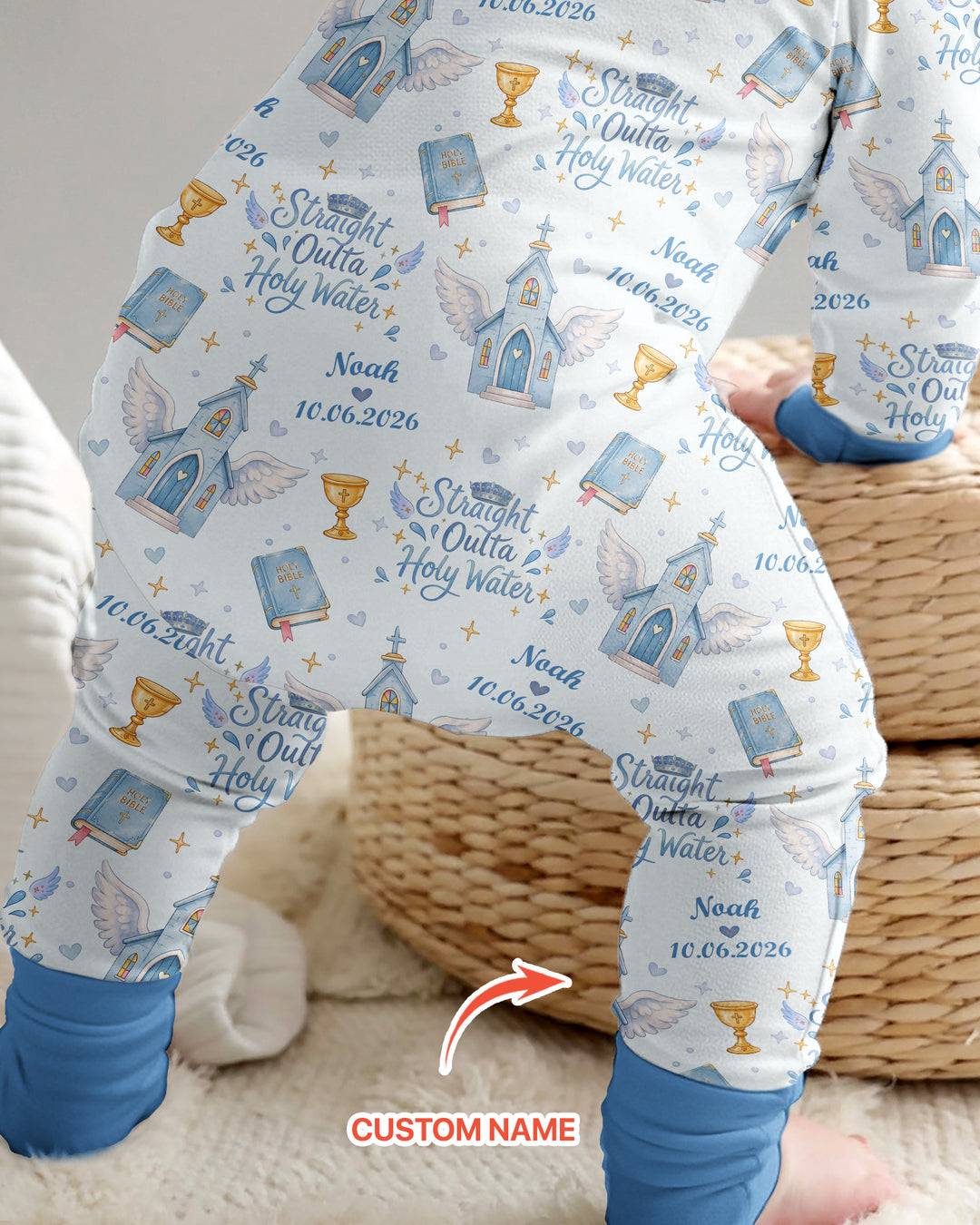 Gerippte Babykleidung mit individuellem Foto - Weich &amp; Skizzenhaft