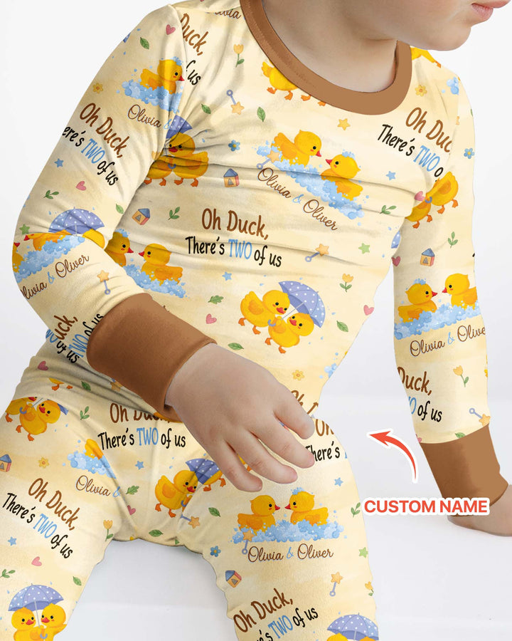 Oh Duck There's Two Of Us Twin Bamboo Two Piece Long Sleeve Pajama Set