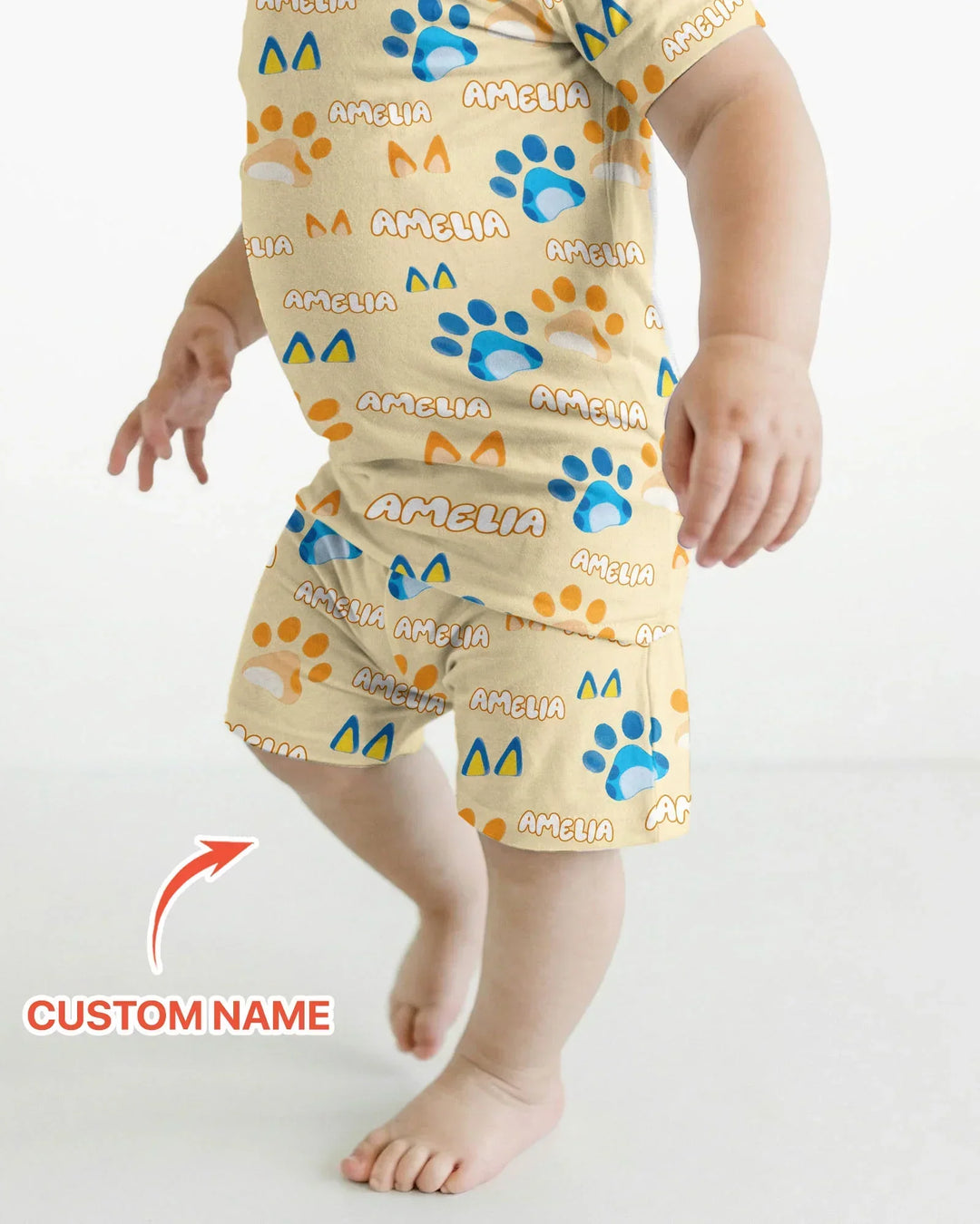 Zweiteiliges Pyjama-Set mit kurzen Ärmeln und Shorts im Sommer-Design