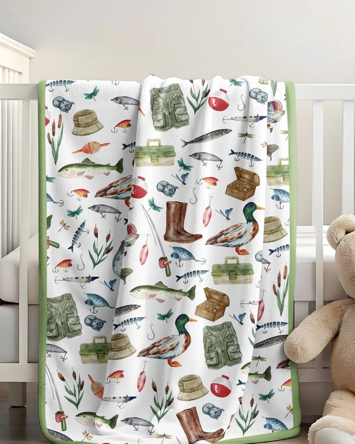 Daddy's Fishing Buddy Daddy& Me Matching Bamboo Blanket