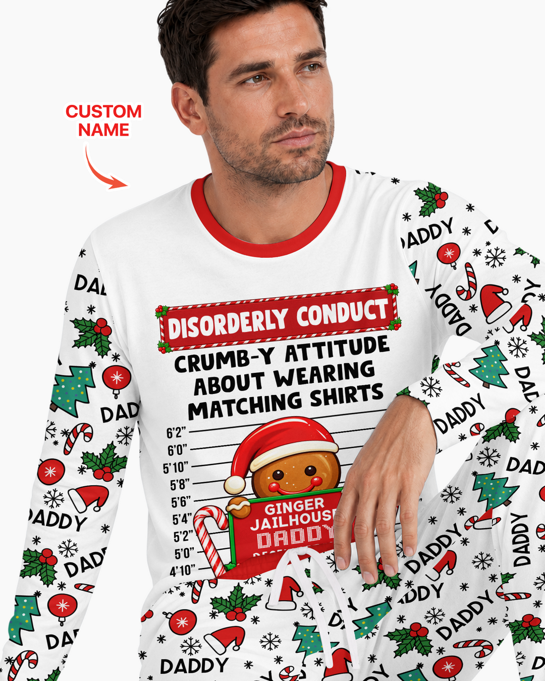 Funny Christmas Family Matching Bamboo Men's Pajama Set