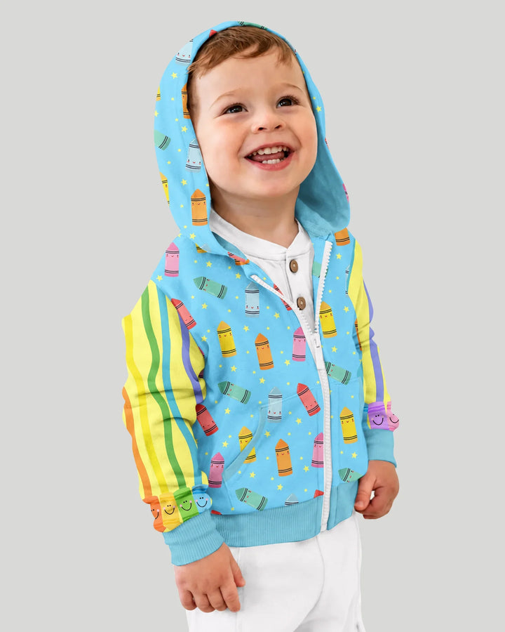 Happy Crayon Friends Bamboo Zip Hoodie