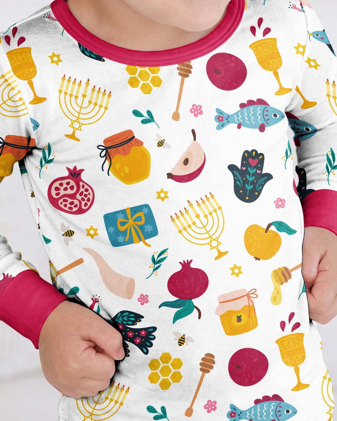 Zweiteiliges Langarm-Pyjama-Set mit Sommerfrüchten